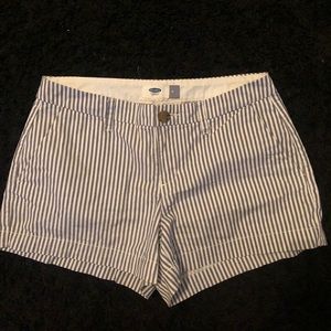 Old navy blue and white striped shorts